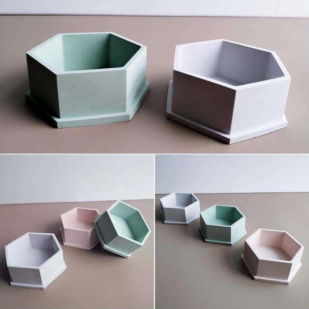 Hexagonal Candle Jar Resin Mold Geometric Storage Box Mold for Epoxy Resin,DIY Jewelry Box,Resin Clay Art,Home Wedding Decor