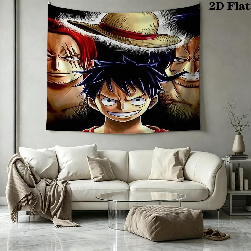 One Piece Monkey D Luffy Wall Tapestry Aesthetic Wall Hanging Printed Fabric Blanket Decorative Tapestries For Bedroom Living Room Home Decor