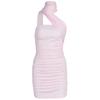 Summer New European and American Style Women's Clothing Sexy Tube Top Scarf Halter Pleated Mid-waist Slim Dress