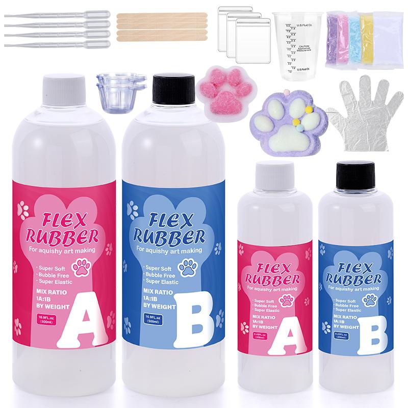Taba Squishy Kit Liquid Silicone Gel Super Soft Squishy Kit 1:1 AB Ratio Resin Silicone for Molding Hamsters Cat Paws DIY