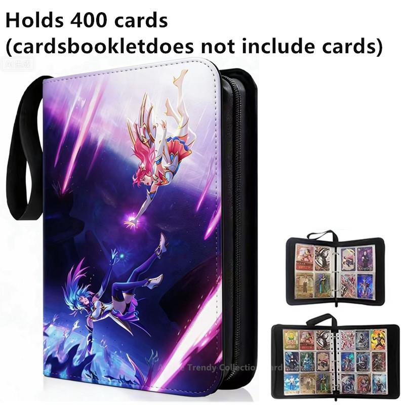 400pcs/900pcs Card Album Book Folder 4/9 Card Slots Collections Zipper Double Pocket Zipper Card Binder Holder