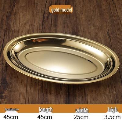 Abay Stainless Steel Oval Fish Plate