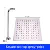 Pressurized Rain Shower Head Stainless Steel Square Round Large Water Outlet 4/6/8/10/12 Inch Options Available for Enhanced Bat