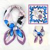 Spring and summer 71 new blue butterfly fashion commuter silk scarf pink perfume plant flower small square scarf scarf