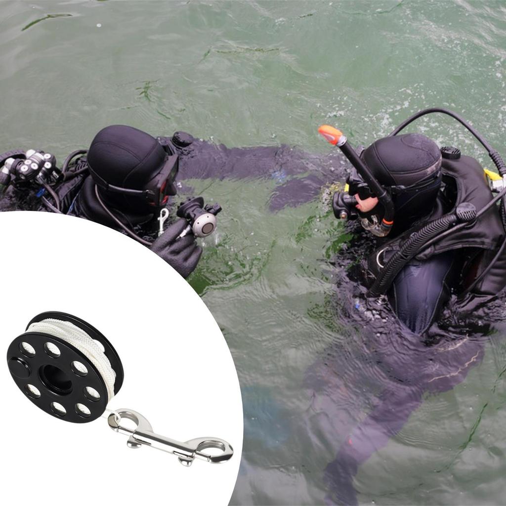 Kompakte Tauchrolle mit geflochtener Nylonschnur, Leicht und mit Clip, 20m, für Wrack .