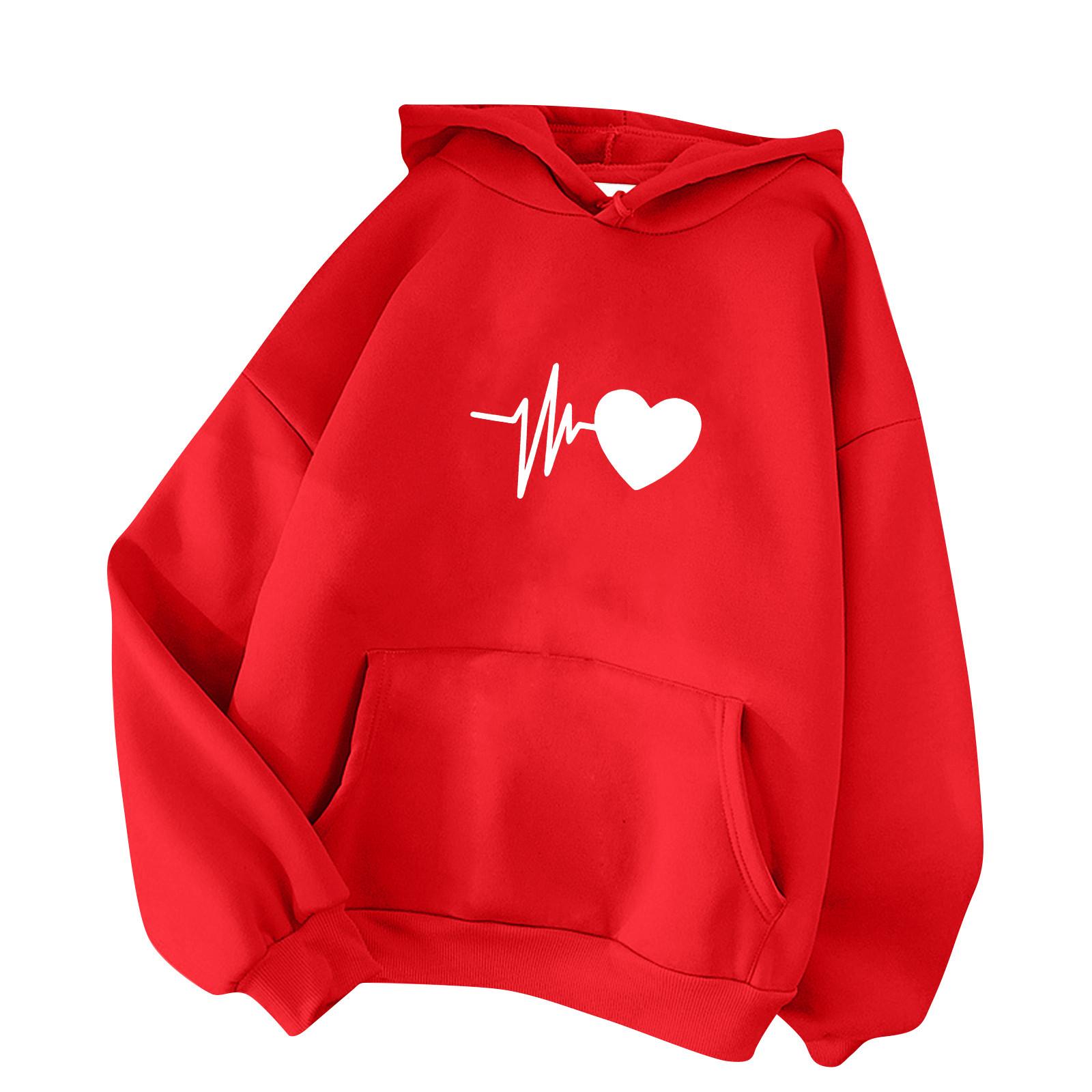 

Женская модная повседневная толстовка с капюшоном и длинными рукавами L красный