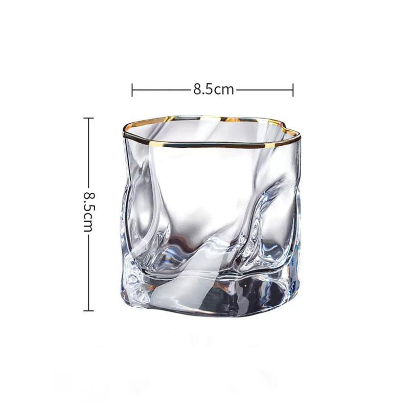 

280 мл 9,7 унции Простой стакан из стекла с неровным перекручиванием Стакан для виски Бокал для коктейлей для вечеринки Кружки для сока и айс-кофе Персонализированный стакан для мохито 280ml 1pcs