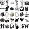Various 30 Black and White Light Cream Series Sticker Packs Ins Style Creative Hand Account Decoration Material Pack Stickers