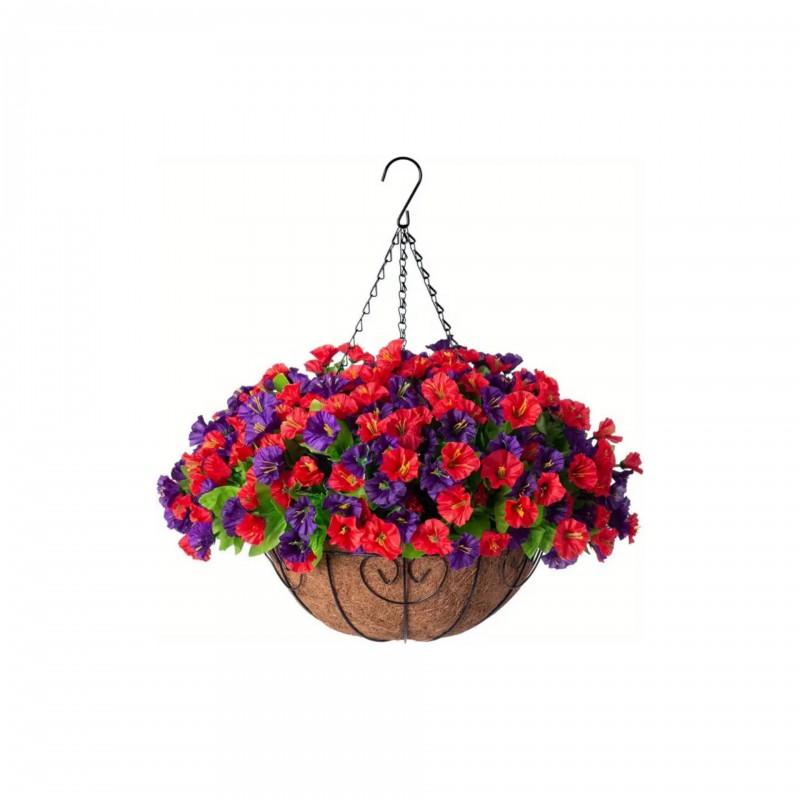 Artificial Morning Glory Hanging Basket Decor Home Hotel Wedding Party Outdoor Garden Decoration