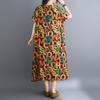 DIMANAF New 2026 Summer Women Plus Size Beach Long Dress Sundress Loose Casual Maxi Lady Floral Print Dress
