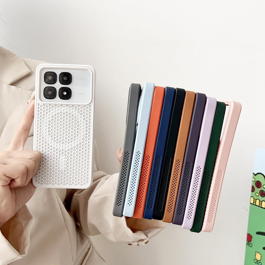 Redmi K80PRO Magnetic Suction Heat Dissipation Mobile Phone Case Xiaomi 17 Hard Case Simple Solid Color Wireless Charging Magnetic Attraction Is Suita