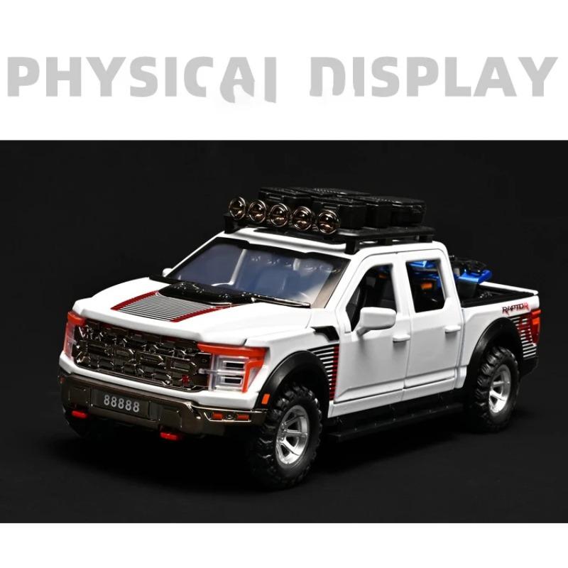 1/24 Ford F150 Off Road Pickup Truck Diecast Model Car Metal Alloy High Simulation Collection Hobby Display Birthday Gift for Friend