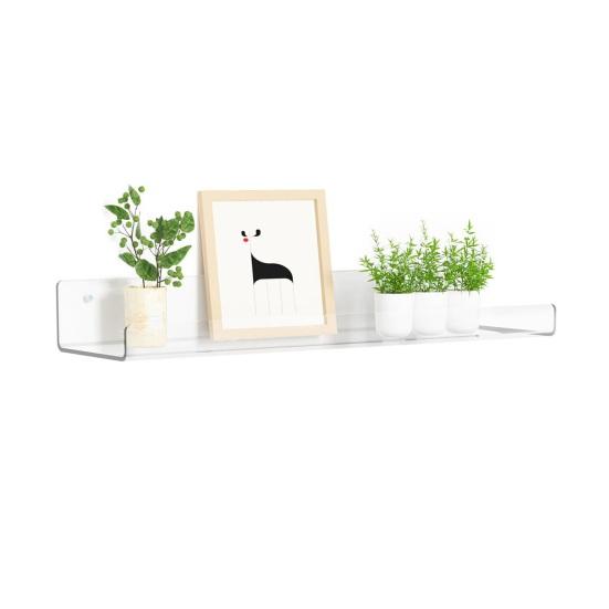 Transparent Floating Shelf Acrylic Bathroom Shelf Modern Wall Mounted Shelf for Perfume Decoration 1