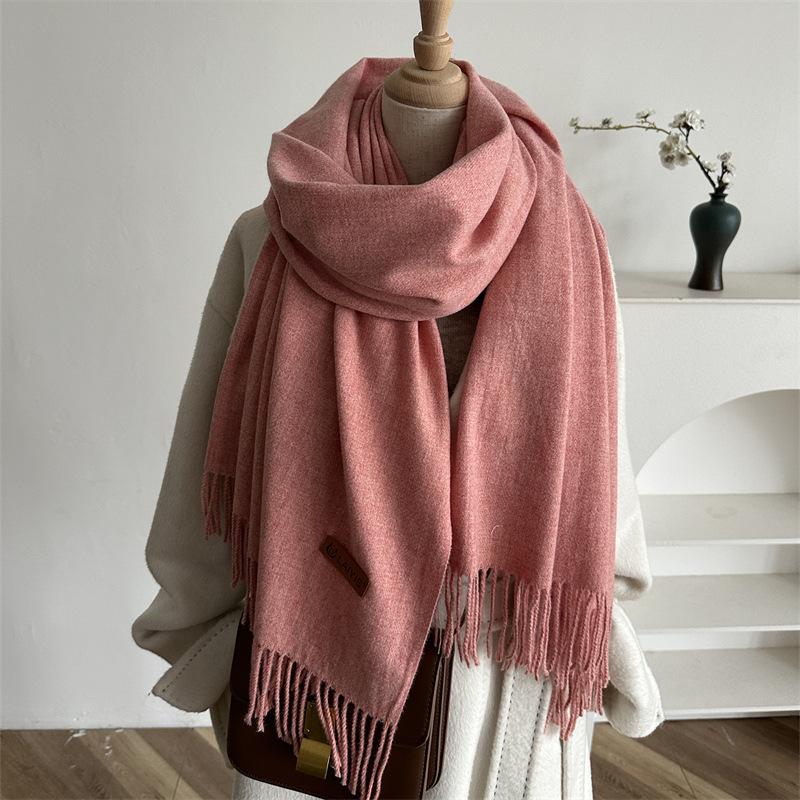 Autumn And Winter  Cashmere Scarf For Women, Solid Color Warm Shawl, Fashion Tassel Scarf, Versatile Scarf