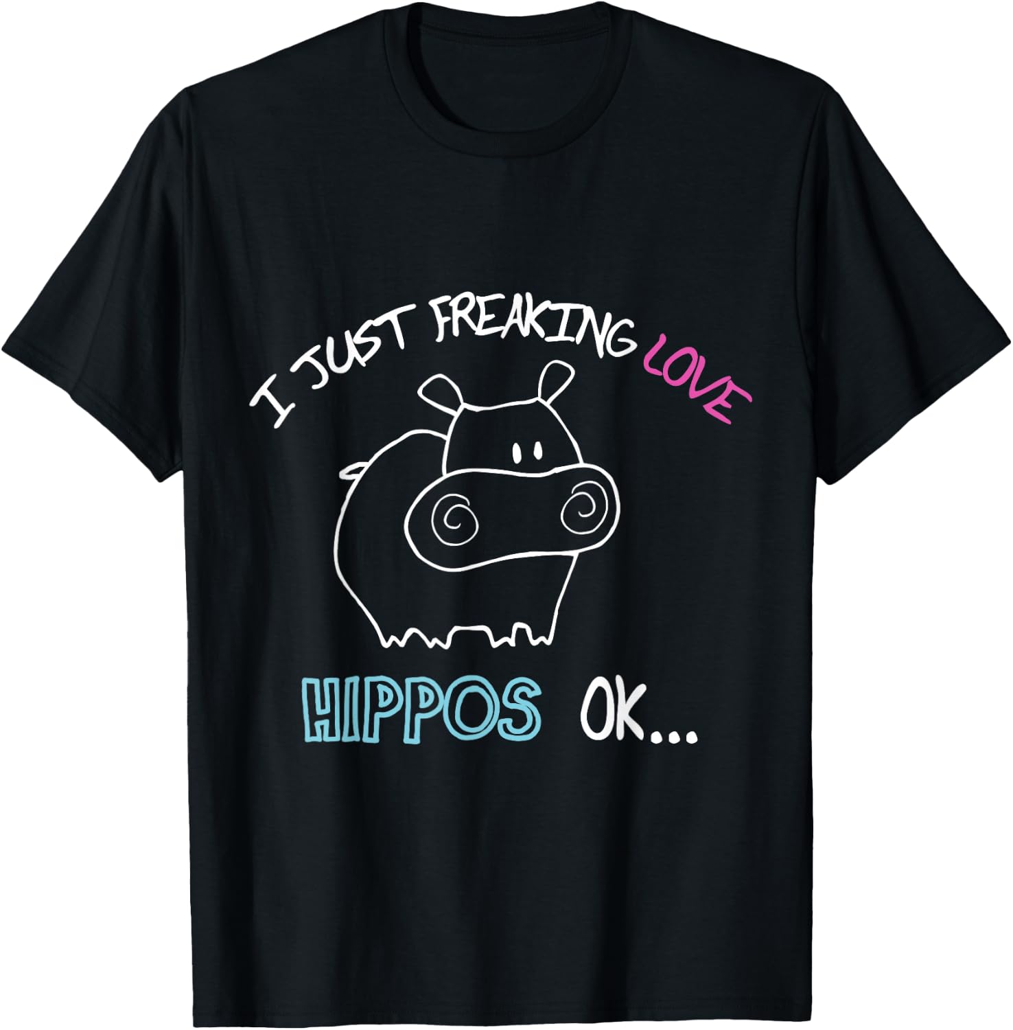 I Adore Hippos [German Language] Fun Gift T-Shirt Unisex T-Shirt S