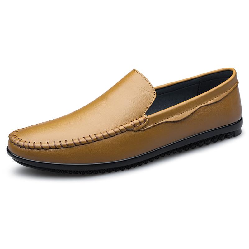 

Fashion Breathable Mens Casual Shoes Fashion Genuine Leather Man Loafers Moccasins Leisure Walk Slip on Flats Outdoor Male Driving Shoes 45 хаки