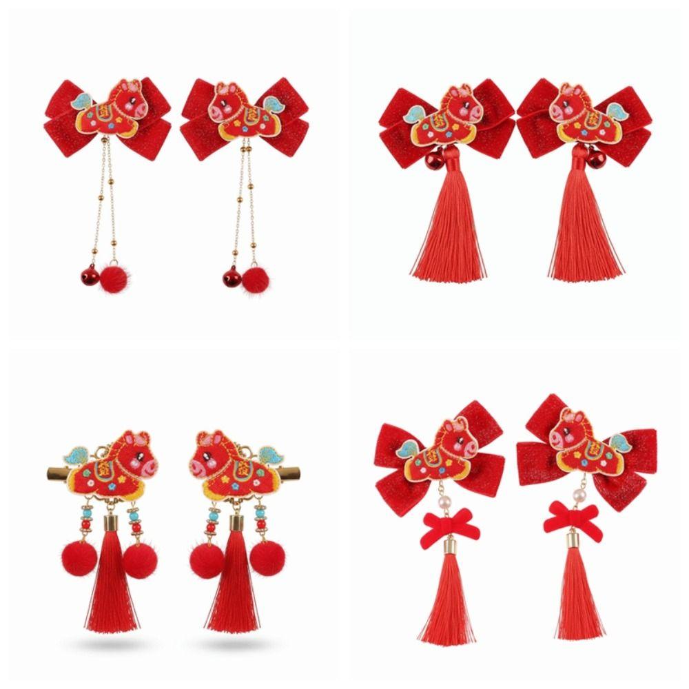Cartoon Tassel Hairpin Horse New Year Hair Accessory  Festive Occasions