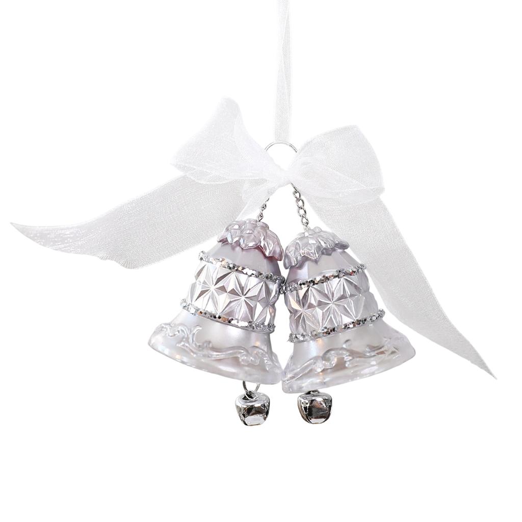Acrylic Christmas Tree Ornaments Semi-Transparent Gradient Snowflake Hanging Decor with Bell for Holiday Festive Decoration