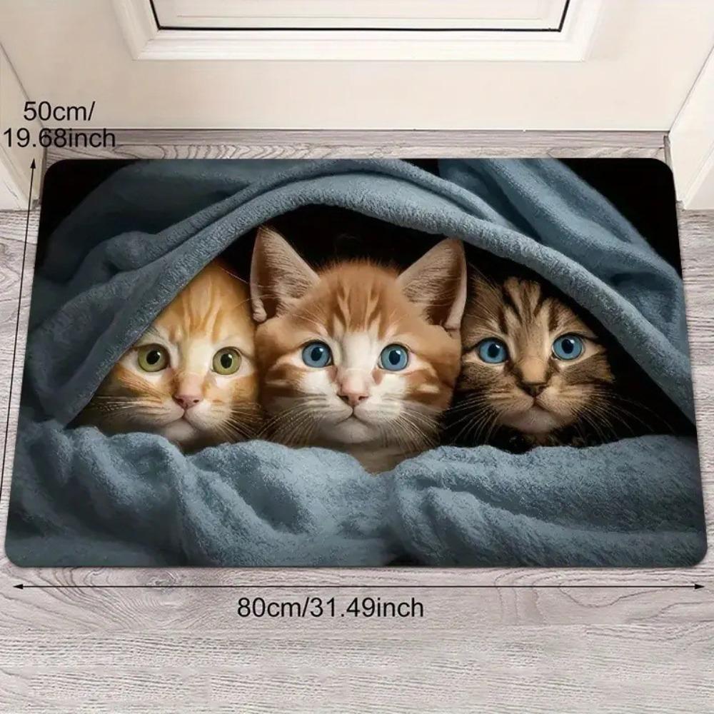 

40*60cm Cartoon Cat Carpet Non-Slip Soft Pad Mat Home Decor Decorative Mat Bathroom Style6