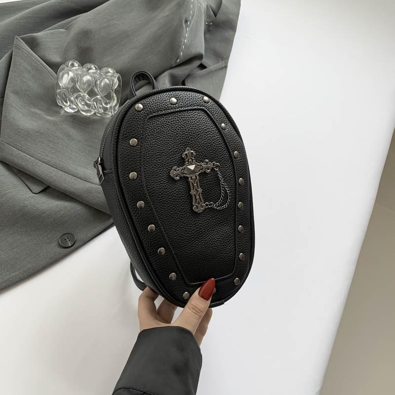 

Готическая сумка маленький рюкзак Хэллоуин крест череп на одно плечо портативный мессенджер многоцелевая женская сумка