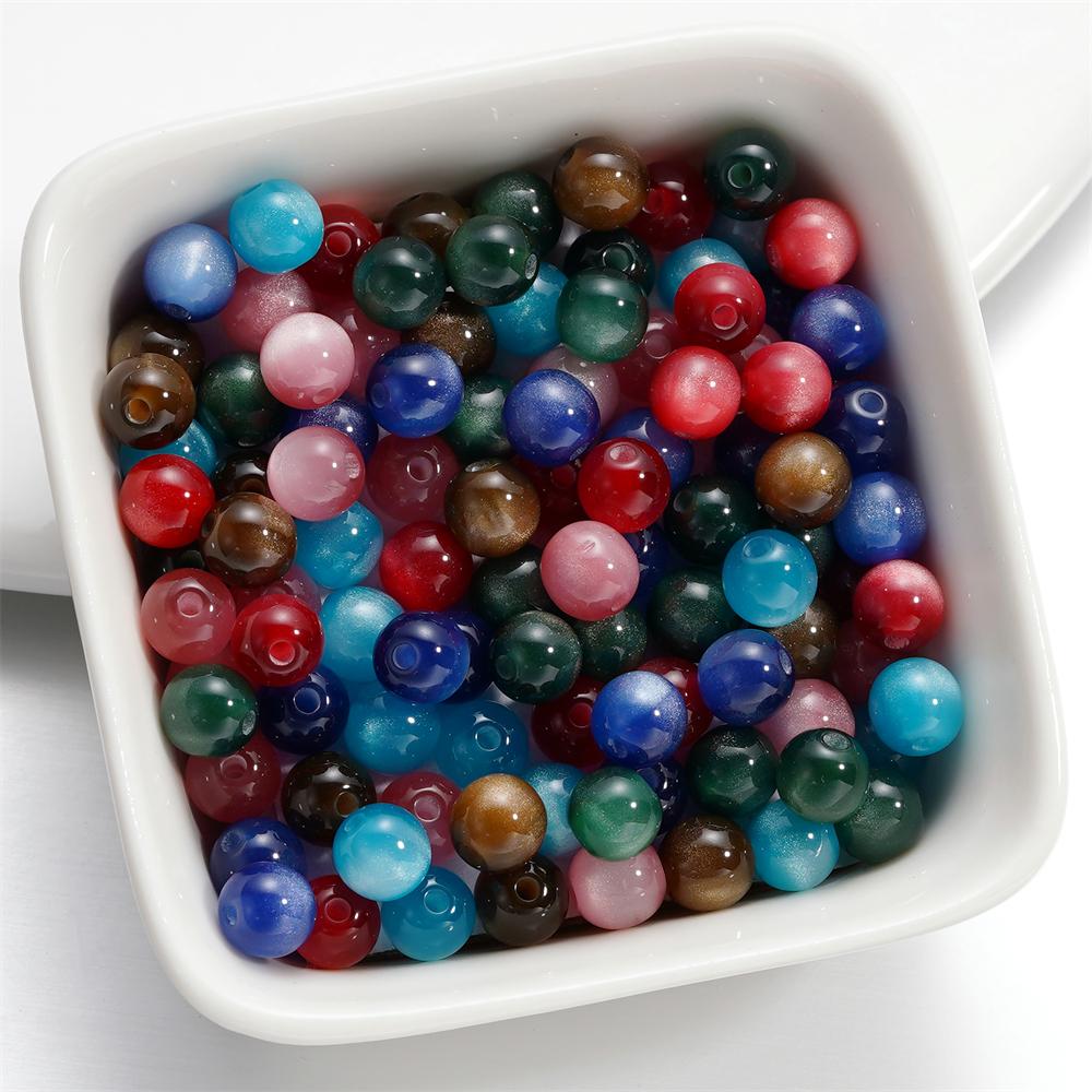 10pcs/lot 6mm Resin Cat Eye Shape Bead Loose Spacer Charms Beads for Jewelry Making DIY Cute Bracelet Necklace Earring Supplies