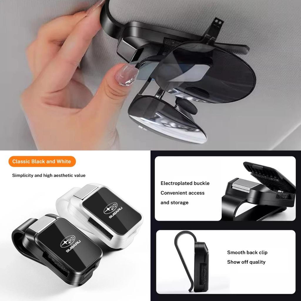 Car Sunglasses Holder Clip For Subaru Forester Outback XV WRX Sun Visor Glasses Clip Card Holder Auto Accessories rjo1