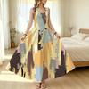 Sleeveless Abstract Art Maxi Dress Loose Fit,Lightweight Fabric,Versatile for Daily Commute,Home Leisure & Travel Photos