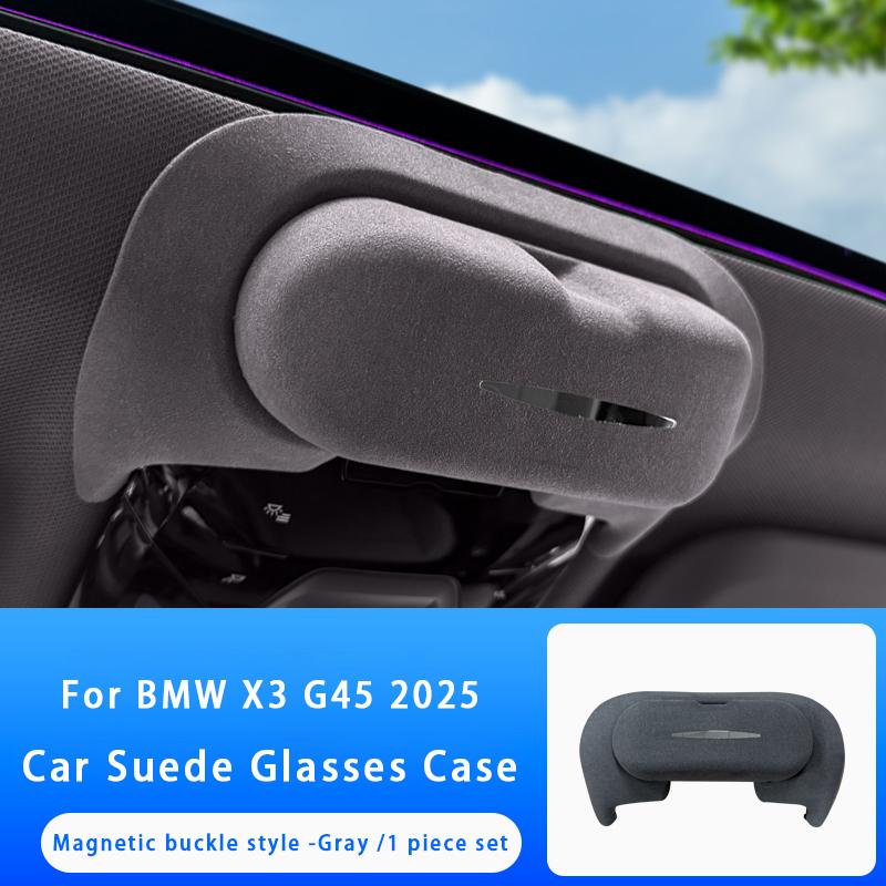 For BMW 3 5 Series X1 X3 X5 X6 X7 G20 G45 G60 G05 G06 G07 U11 Car Sunglasses Holder Suede Glasses Case Sunglasses Storage Box