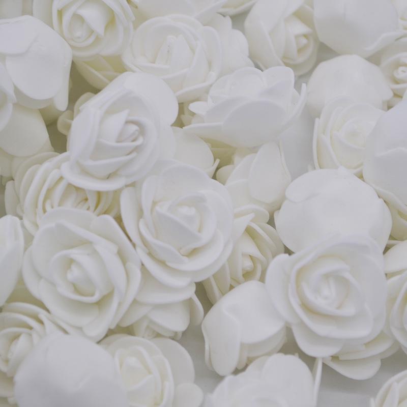 50Pcs/lot 3.5cm PE Foam Rose Head Artificial Rose Flowers Home Garden Decorative Wreath Supplies Wedding Event Party Decoration