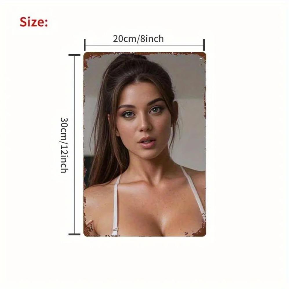 

Sexy Girl Metal Wall Art Modern Decor for Bedroom Bar Garage Garden Outdoor 20x30cm