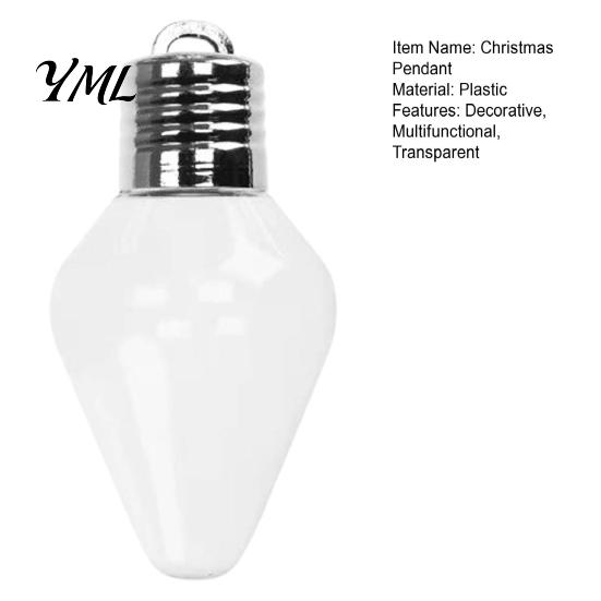 Christmas Bulb Ornament Jars Shape Storage Jar, Transparent Refillable Light Hanging Baubles Ornament, Tree Pendant for Holiday Home Party Decoration