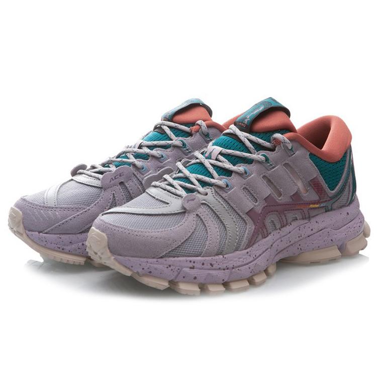 Li Ning Exceed Infinity Cushioning Abrasion Resistant Support Low Top Casual Shoes Women's Gray Green ARZP012-2