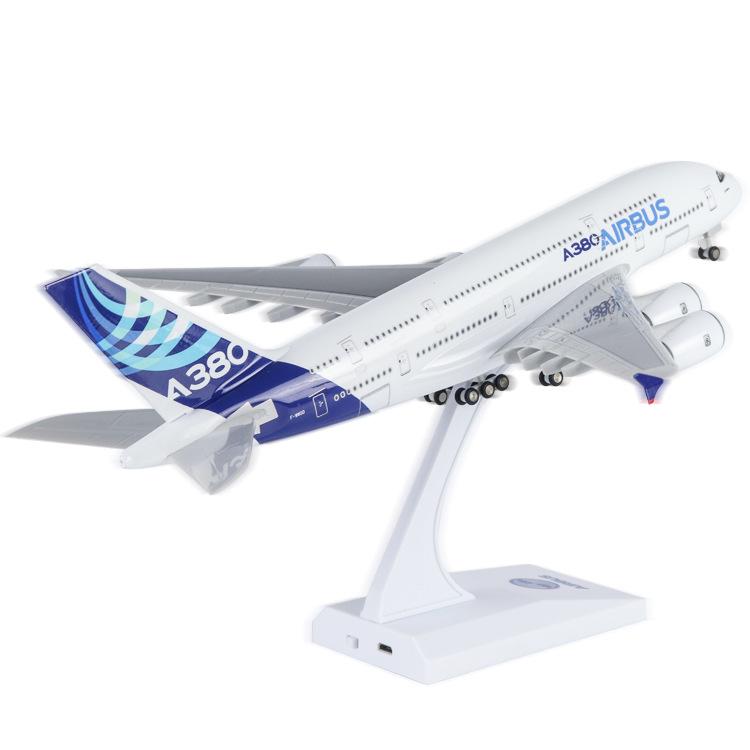 30cm Airbus A380 China Southern & COMAC C919 Model with Lights and Wheels - Airplane Ornament Gift