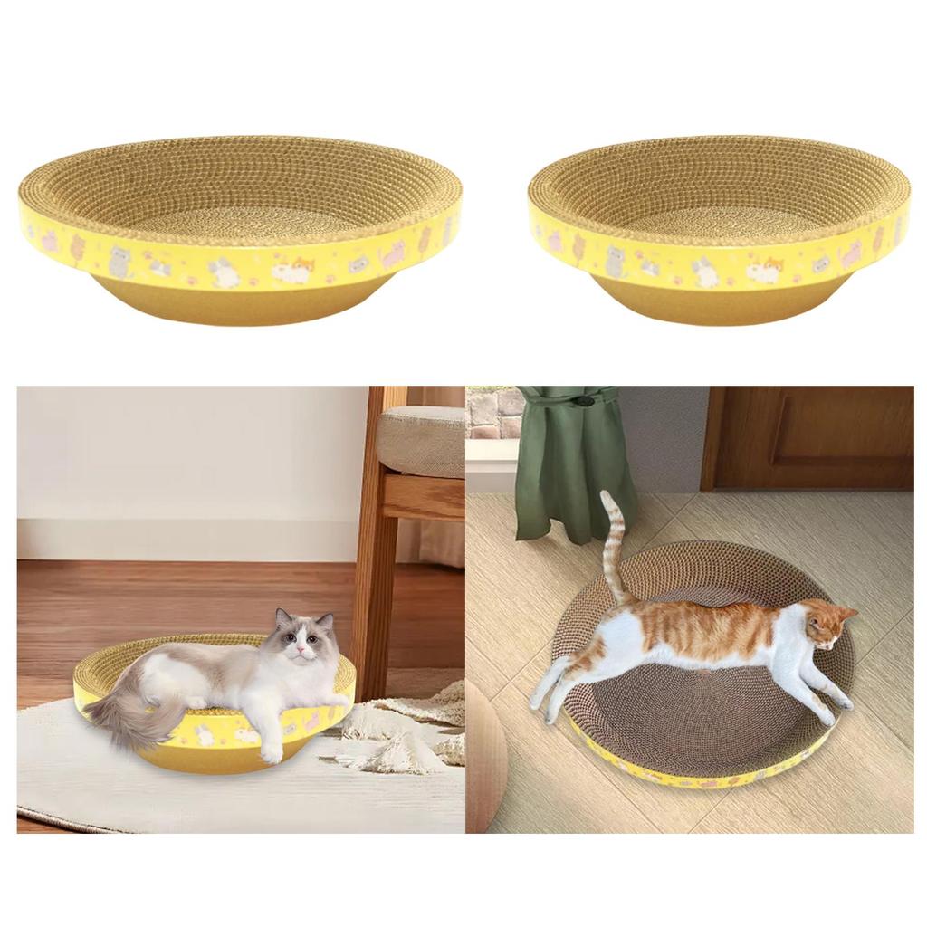 Kulatý kartonový škrabací pelíšek pro kočky pro malé střední velké kočky Podložka Ochrana nábytku Škrabací deska Hračka Potřeby pro mazlíčky Odpočinek