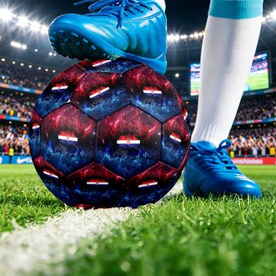 Croatia Football Printed Size 5 Soccer Ball Wear Resistant Standard Adult Training Football Fan Gift for Indoor Outdoor Match Sports