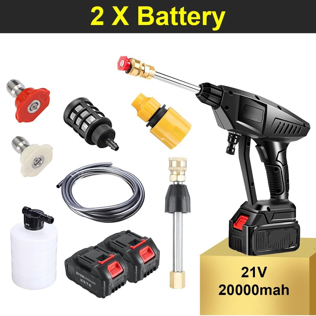 1500mah Cordless High Pressure Car Washer Rechargeable Car Wash Guns 21V Electric Water Guns Foam Machine