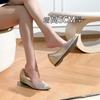 Mesh Pointed Inner Height Increase Shallow Mouth Single Shoes 2025 Summer New Versatile Rhinestone Breathable Sandals Flat Shoes