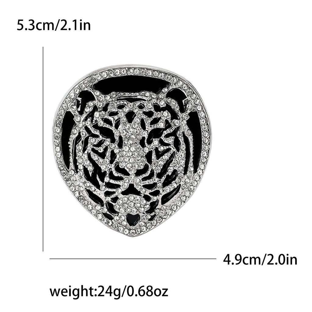 Rhinestone Tiger Head Brooches for Women Unisex Pearl Bear Pins Wolf Lapel Pins Banquet Party Backpack Gifts Jewelry Accessories