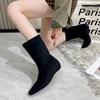 High-end Flats Women's Ankle Boots Square Toe Fashion Suede Shoes Winter New Chelsea Boots Walking Trend Dress Cozy Ladies Boots