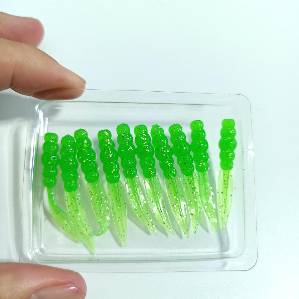 DUODUOYU 10PCS New Mini Soft Fishing Lure 0.3g/35mm Silicone Bait Swimbait Wobblers Worm Bass Carp Rockfishing Fishing Tackle