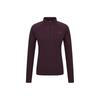 Logo Stand Collar Half Zip Long Sleeve T-Shirt Women Tops NT7LR84B