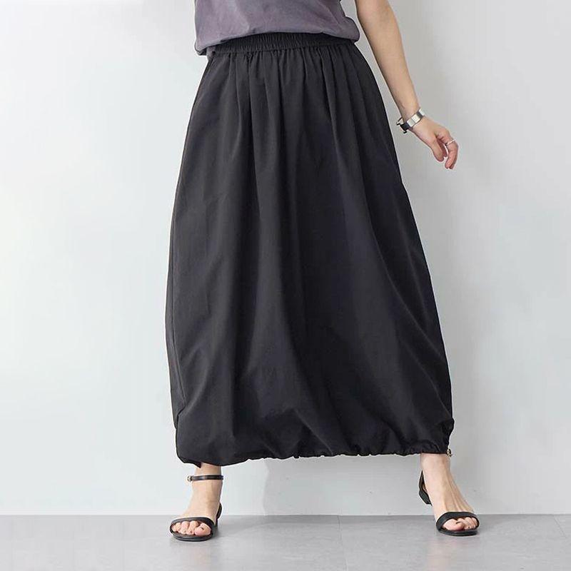 Japanese and Korean Artistic Hong Kong Style Students Lazy and Loose Bud Skirt Hem Adjustable Elastic Waist Pettiskirt Long Skirt