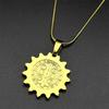 Catholic Saint Benedict Rhinestones Medal Stainless Steel Pendant Necklace for Women Men Gold Color Chain Jewelry san benito
