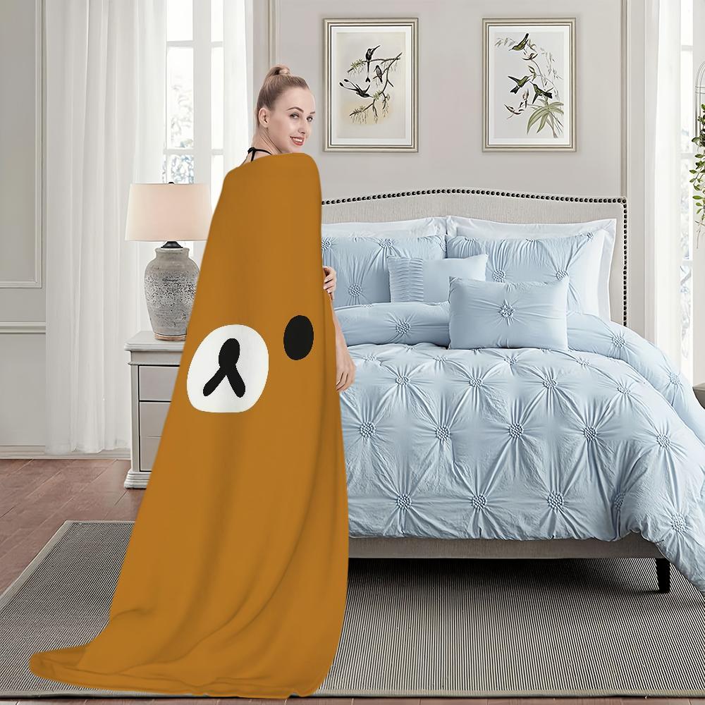 Blanket Cartoon For Soft Cute Throw Blanket R-Rilakkumas-s for Picnic Bed Sofa Home Bear Bedroom Cozy Warm Comfortable