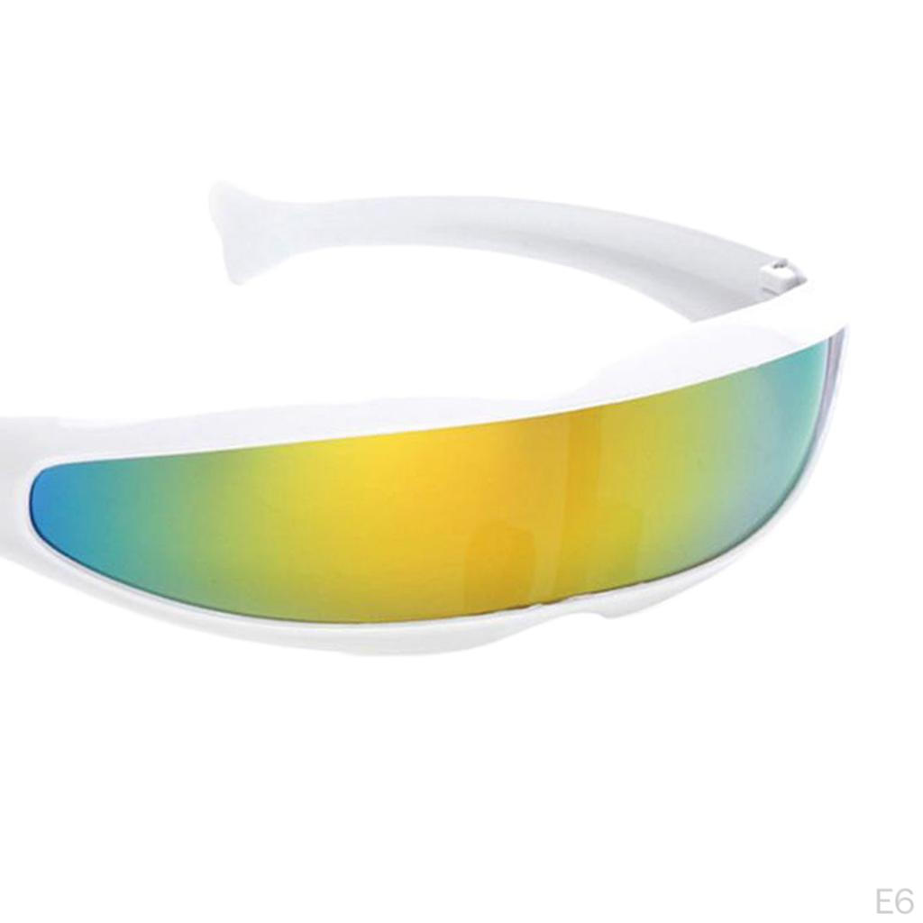 Futuristiske Smale Kyklop Farge Speilglass Visir Solbriller