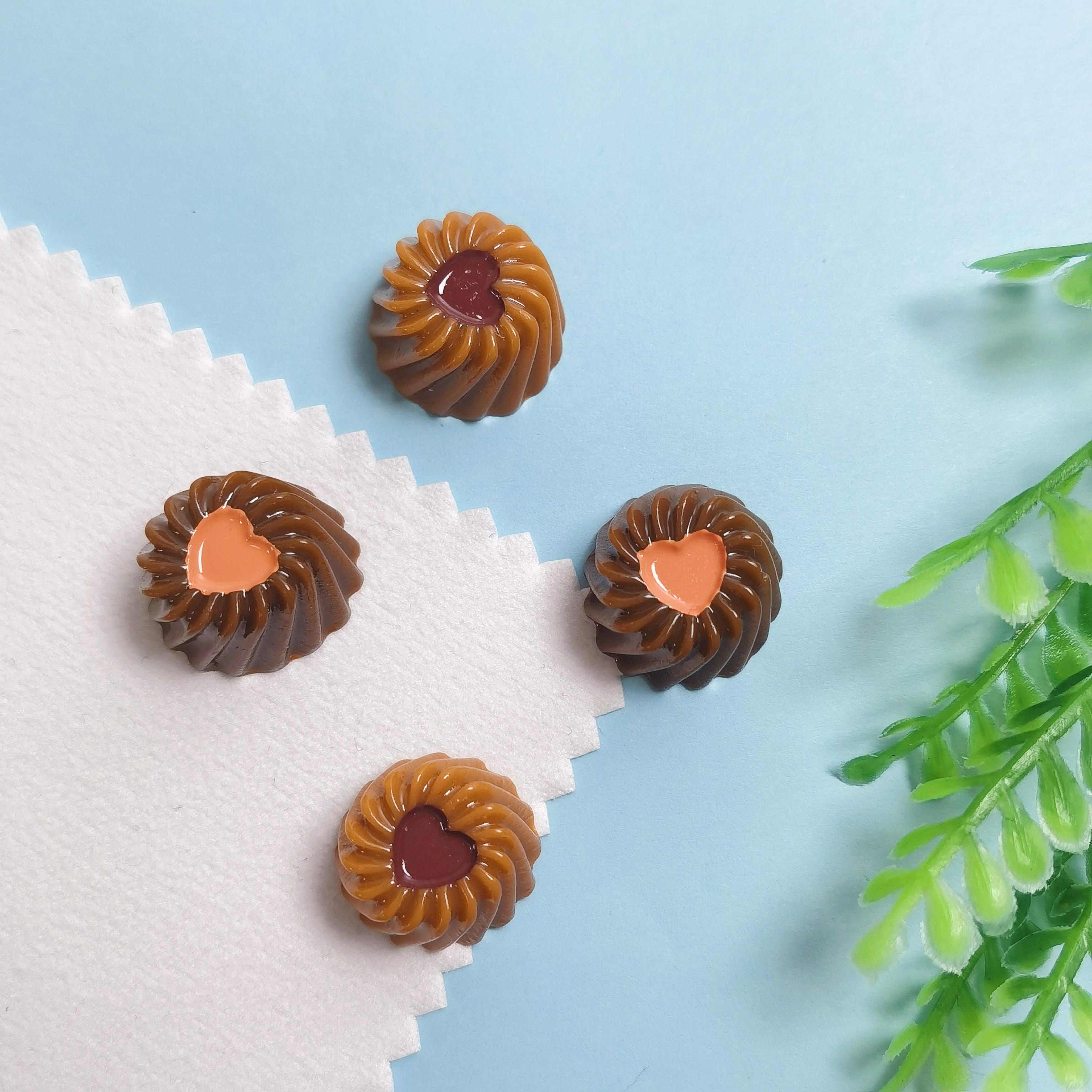 100PCS Mixed Chocolate Resin Flat Back Cabochons for Hairpin Scrapbooking DIY Jewelry Craft Decoration Accessories 10*16mm-100pcs/bag