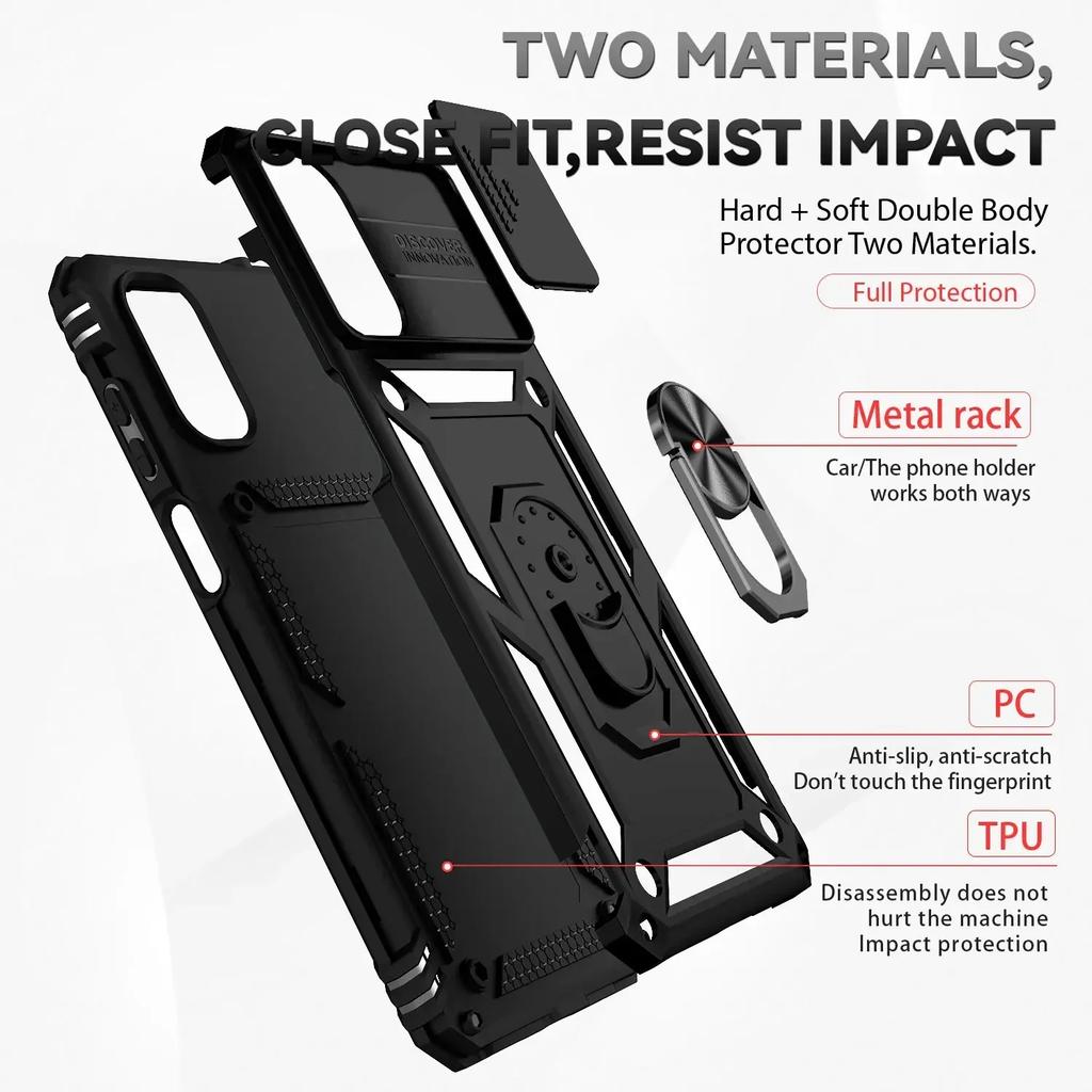 Armor Shockproof Case For Motorola Moto G22 G 5G G32 G52 G82 G62 5G X40 Pro G Stylus G PLAY G Power 5G 4G Ring Holder Lens Cover