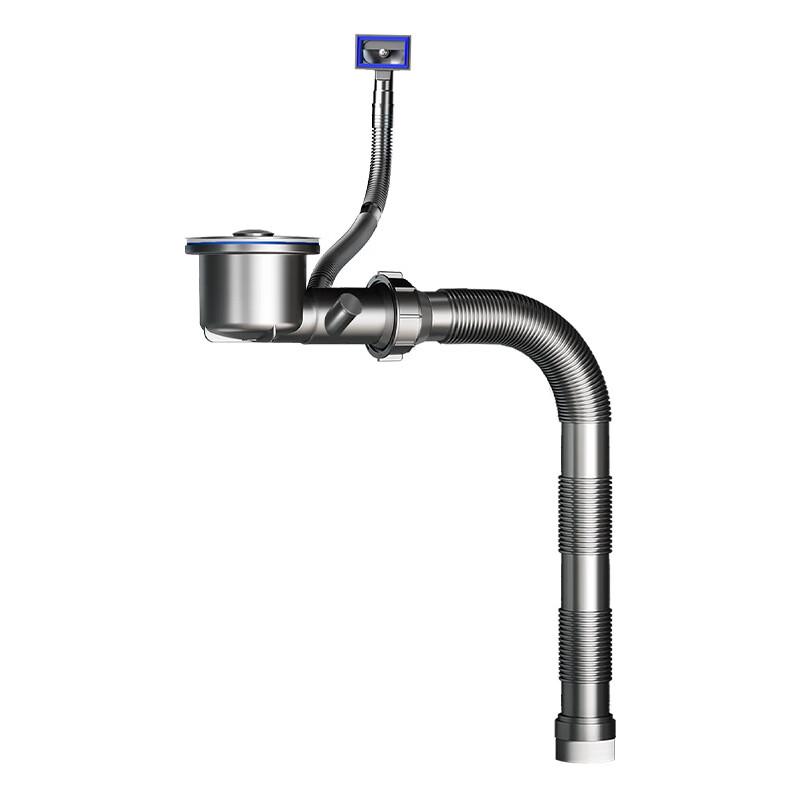 Kitchen Sink Drain Pipe with Double Overflow
