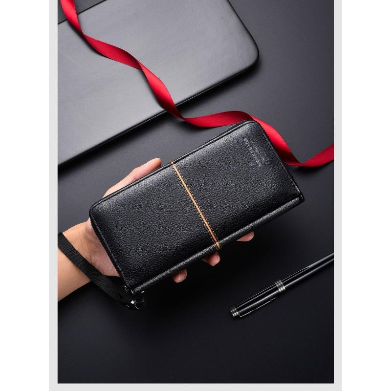 Men's Long Hand Wallet Zipper Handbag Multi-card Position Large Capacity Business Men's Wallet