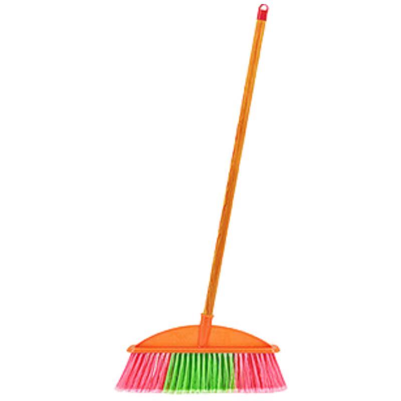 Rainforest Army Wooden Handle Hard Bristle Plastic Broom